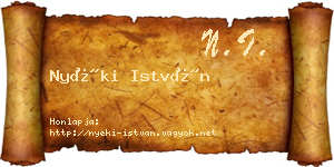 Nyéki István névjegykártya